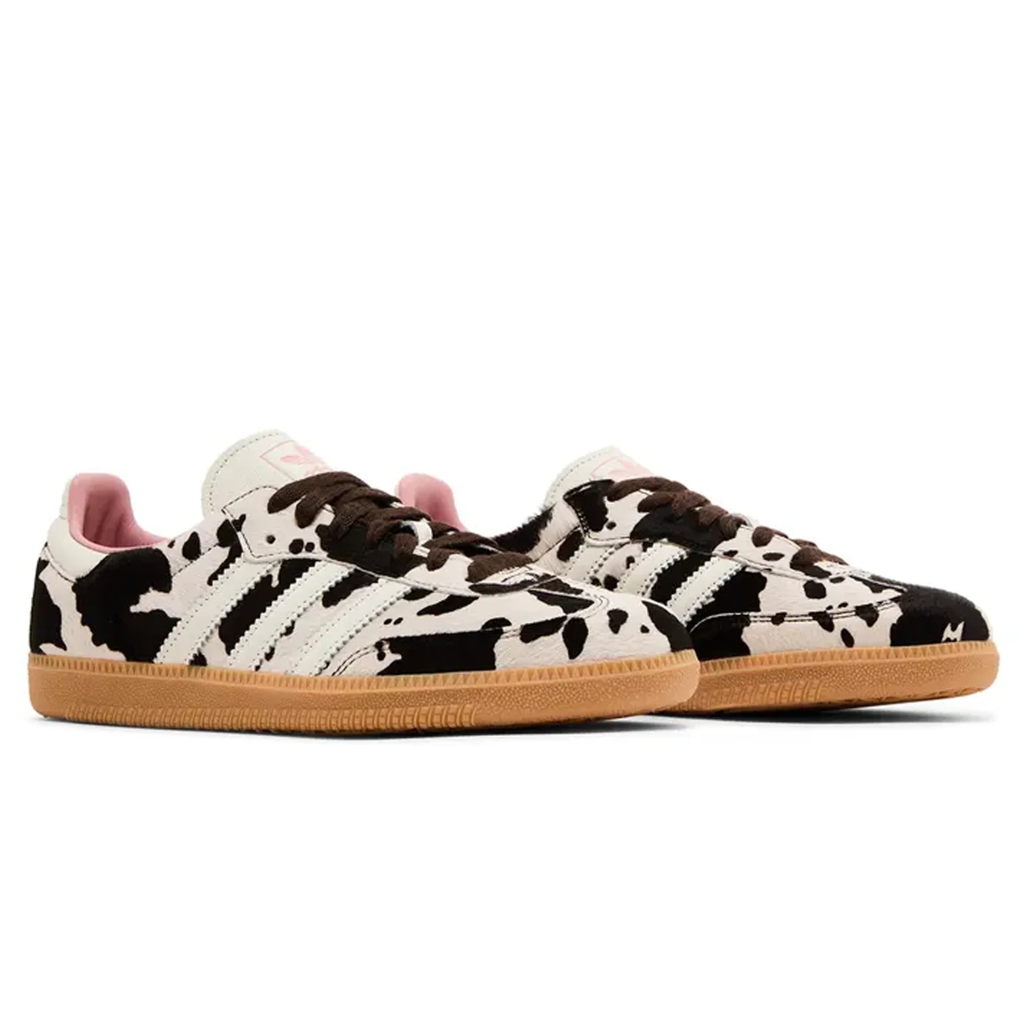 Front side view of Adidas Samba OG Cow Print (W)